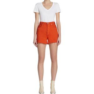 NEW $158 7 For All Mankind Easy Ruby Cutoff Jeans Shorts! 24 Koi Orange Brighter